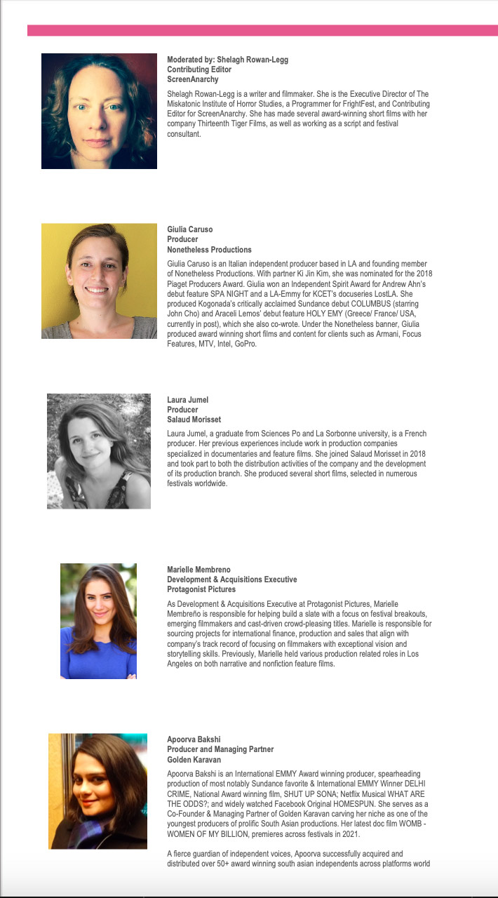 Co Productions & international Collaboration panelists