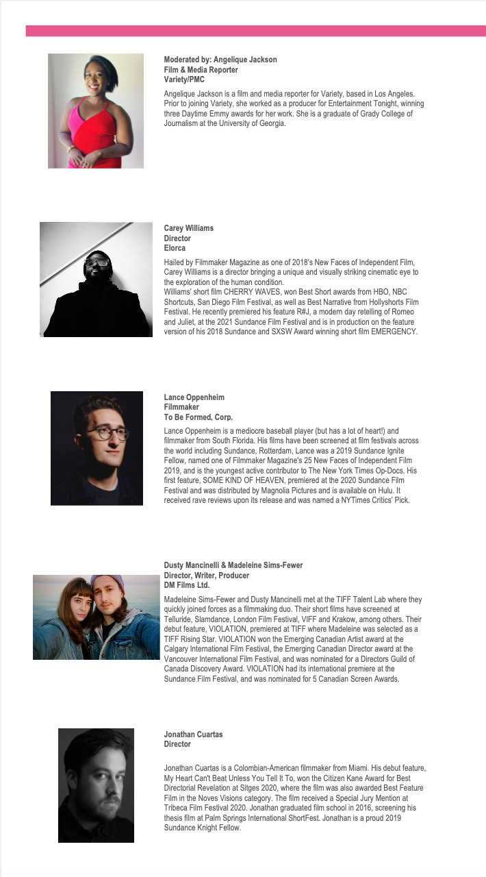 Short to feature Panelists